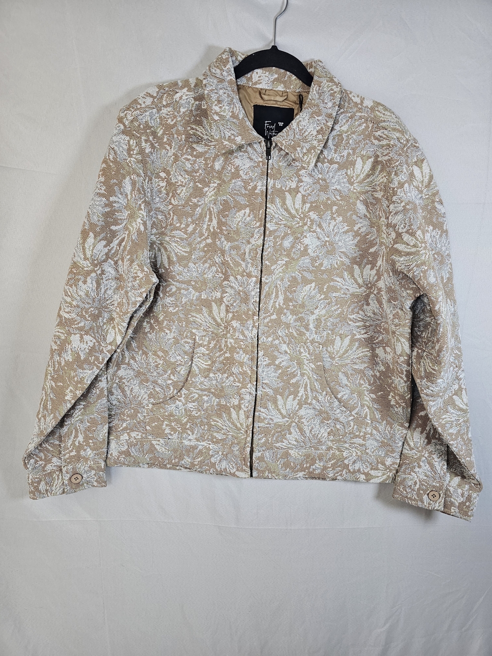 NWT, Fried Waters Floral Textured Bomber Jacket The Tapestry Edition Size Large